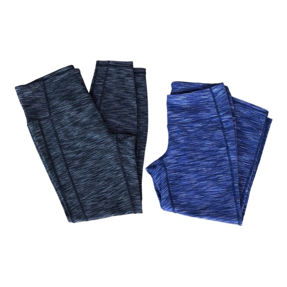 Athleta Women’s  Set de 2 Medium/Small‎ Blue And Black Athletic Leggings. - Picture 1 of 8